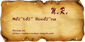 Máté Roxána névjegykártya